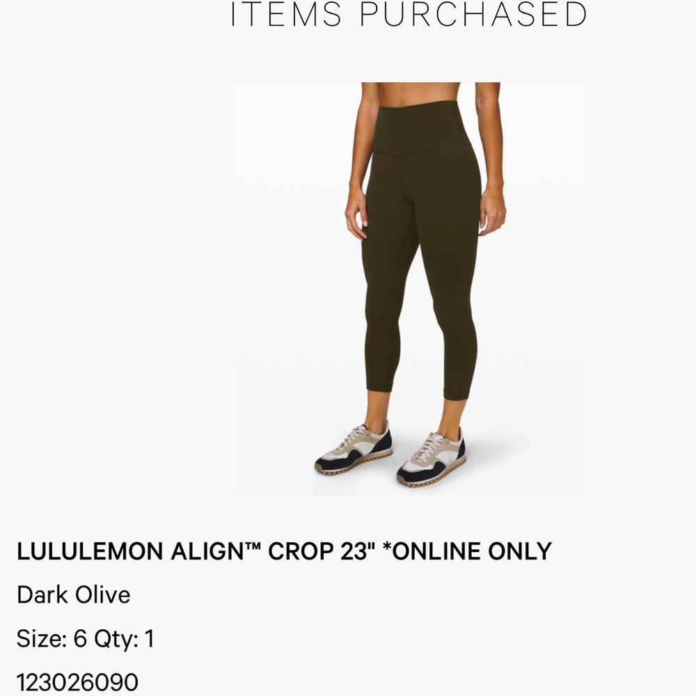 lululemon Align Crop 23" Leggings in Dark Olive